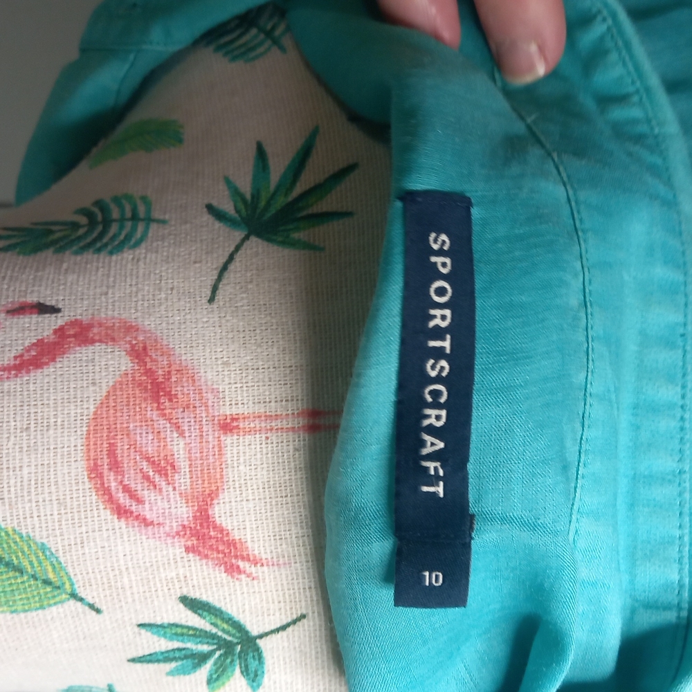 Sportscraft long sleeve shirt, teal coloured, roll up sleeve option (10) - Picture 5 of 5